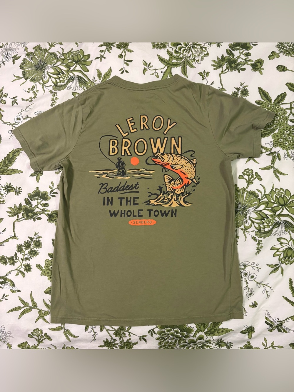 Leroy Brown Olive Graphic Short-Sleeve Tee